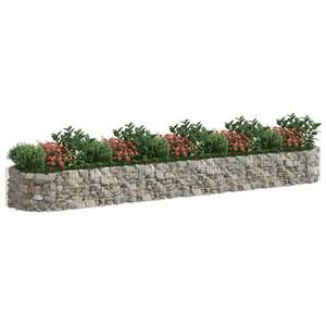 Jardinières surélevées en gabion extra longues et durables en fer galvanisé argenté - Product Image 3