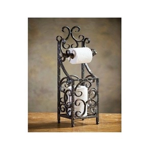 Porte-mouchoirs rond en fer au design tendance avec base en bois, qualité supérieure, en vente - Product Image 4