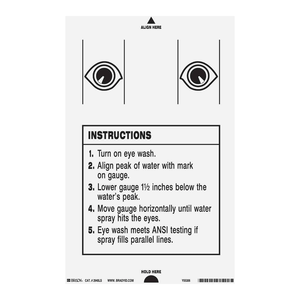 Panneau d'instructions pour le rinçage des yeux Brady, 6,5 x 4 pouces, pour la sécurité en laboratoire et industrielle - Product Image 1
