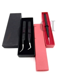 Pinzas Profesionales GETUP BROSONS IMPEX para Extensión de Pestañas, con Recubrimiento de Polvo Negro, Diseño Recto, Agarre de Diamante y Punta Curva - Product Image 5