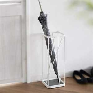 Porte-parapluie carré vintage en fer forgé noir avec décor floral, support de rangement pour bâtons et cannes d'entrée - Product Image 1
