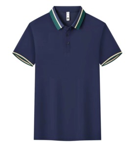 Polo à manches courtes vert pour homme, en coton piqué respirant, couleur unie, boutons, coupe classique, tissu tricoté - Product Image 4
