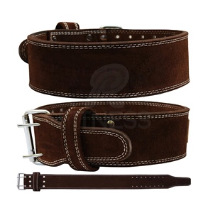 High Quality Cowhide Leather Breathable Heavy Duty Unisex Weightlifting <b>Squat</b> Powerlifting Body Building Buckle Waist <b>Belt</b> - Product Image 3