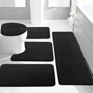 Customised Ultra-fine Fiber Commerce Bathroom <b>Mat</b> Set 5 Piece Washroom Ultra Soft Memory Foam Rug Low Shipcost - Product Image 4