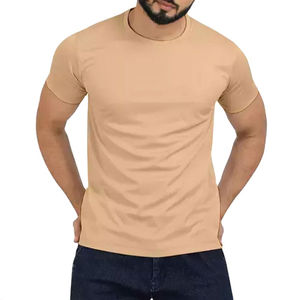 T-shirt pour homme de qualité supérieure, confortable, 100% coton jersey, manches courtes, respirant, séchage rapide, coupe ajustée, motif uni, fabriqué au Pakistan - Product Image 4