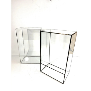 Hot Selling Reasonable Price <b>Clear</b> Glass Modern Luxury Black Terrarium With Brass Border New Arrival Terrarium for Home Decorate - Product Image 5