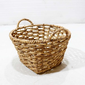 Modern Rectangle Water Hyacinth Woven Eco-Friendly Multifunction Storage <b>Basket</b> Handmade Organizer Bin <b>Handle</b> for Multi-Purpose - Product Image 1