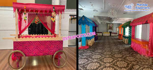 New Stainless Steel Wedding Counter Stainless Steel Chat Display Counter Golden Buffet Food Stalls for Event Australia Big Venue - Product Image 6