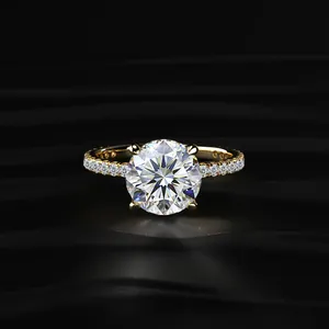 Diamant de laboratoire taille brillant poire, plaqué or 14K, clarté D-E VVS-VS, design unique, luxe pour femme, certifié IGI, d'origine indienne - Product Image 1