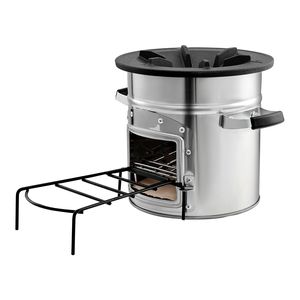 Fornello Rocket Portatile da Campeggio in Acciaio Inox con Singola Porta, Pieghevole con Borsa per il Trasporto, per Escursionismo, a Legna - Product Image 5
