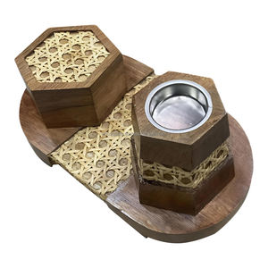 Multi Color High Quality <b>Wooden</b> Inlay Mosaic Bakhoor <b>Burner</b> Tray Box Set MOP Inlay Arabic Mubkhar Box Medkhan - Product Image 3