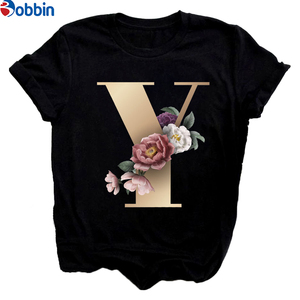 Camiseta de Moda con Estampado de Alfabeto Personalizado para Mujer, Nueva Camiseta de Verano para Parejas, Ropa Transpirable para el Día de San Valentín - Product Image 1