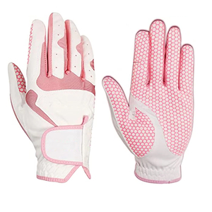 Women's Full Finger Golf Gloves Microfiber Leather Non Slip Breathable Adjustable Wrist <b>Strap</b> Pink White Sports Glove - Product Image 6