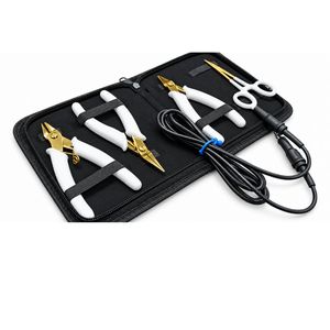 Kit de Herramientas de Joyería Permanente Dorado y Blanco con Alicates de Precisión, Cortador de Alambre, Pinza Hemostática y Estuche de Viaje Negro - Product Image 5