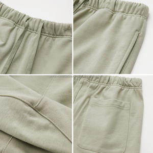 Pantalones cortos de algodón 2025 para hombre de gran tamaño con cordón, informales, sueltos, transpirables, lisos, de gama alta, 450g, verano, 100%, al por mayor - Product Image 2