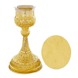 Cáliz y Patena Chapados en Oro |   Set de Comunión Premium – DOUBLE VEE EXPORTS - Product Image 1