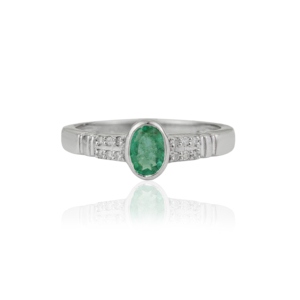 Hot Selling 925 Sterling <b>Silver</b> Single Stone Natural <b>Emerald</b> & Diamond Fine <b>Ring</b> Jewelry For Women May Birthstone Daily Wear - Product Image 1