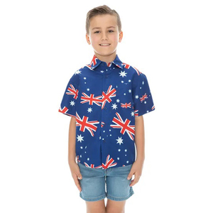 Camisas y Pantalones Cortos Hawaianos con Cuello y Botones para Niños, Diseño Gráfico Único, Comodidad y Estilo para el Verano en la Playa - Product Image 4