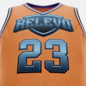 Maillot de basket Relevo pour homme, orange, sans manches, 23, imprimé par sublimation, polyester respirant, coupe classique, toutes saisons - Product Image 4