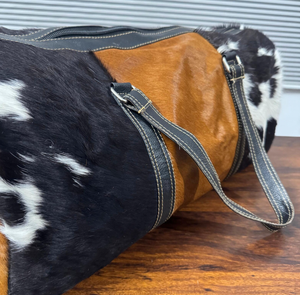 Bolsa de Viaje de Diseño en Cuero Genuino con Pelo, Cierre de Cremallera, Ligera y de Gran Capacidad LHODB-0007 - Product Image 5