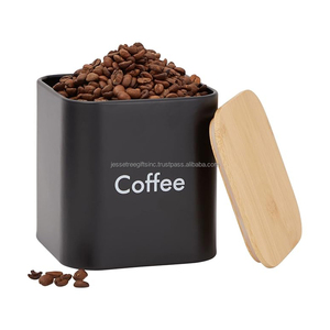 Caja de almacenamiento de contenedores moderna de acero inoxidable con acabado de revestimiento de polvo negro Tapa de madera de forma cuadrada 3 Almacenamiento organizador - Product Image 4