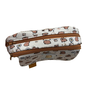 Estuche portátil para bolígrafos con estampado de capibara, estilo moderno, dos compartimentos, para uso diario escolar de estudiantes - Product Image 3