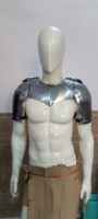Ensemble de gorget et épaulettes médiévaux authentiques en acier doux, polis et faits à la main, pour costume de chevalier, cosplay, Halloween, Nouvel An