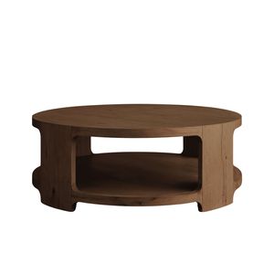 Mesa de centro redonda de madera de teca maciza Noventra, mesa de centro de madera, muebles modernos para sala de estar, colección Hotel Cafe Indonesia - Product Image 2