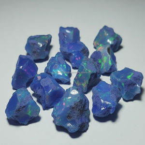 โอปอลเอธิโอเปียสีน้ำเงินธรรมชาติ ไม่ขัดเงา หินดิบ ขนาด 3-7 มม. สำหรับทำเครื่องประดับ - Product Image 1