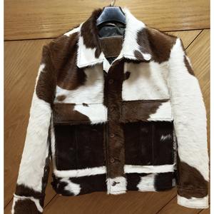 Veste coupe-vent en cuir de vachette tissé artisanal de qualité supérieure pour femmes, motif géométrique, décoration en cristal, design respirant, nylon - Product Image 2