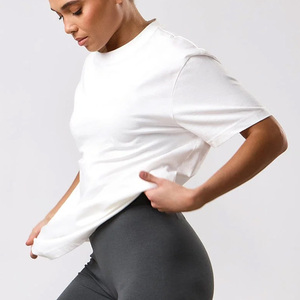 T-shirts de sport slim fit pour femmes, qualité premium personnalisée, grandes tailles, coton, broderie logo personnalisée, vente en gros - Product Image 3