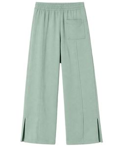 Pantalones Deportivos Anchos de Color Verde Salvia para Mujer, Cintura Elástica, Corte Holgado Informal, Pierna Recta, Suaves y Cómodos para Estar en Casa - Product Image 4