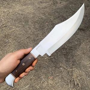 Cuchillo Bowie de Caza de Acero de Damasco Forjado a Mano con Mango de Madera para Supervivencia, Camping y Uso en Exteriores, Grado Industrial OEM - Product Image 5
