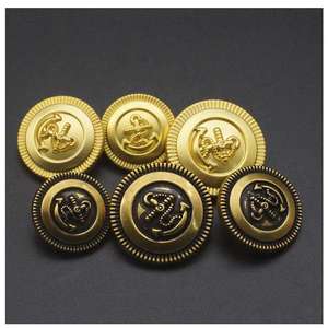 Boutons de blazer ronds polis en alliage de zinc sans nickel, écologiques, pour accessoires vestimentaires - Product Image 6