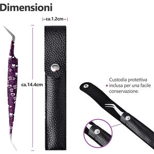 Removedores de Garrapatas 2 en 1 para Perros y Gatos con Acabado de Arena Personalizado, Herramientas de Acero Inoxidable con Punta Puntiaguda de 14.4 cm para Eliminar Garrapatas de Animales - Product Image 4