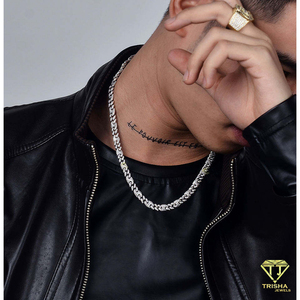 Collier chaîne cubaine en argent sterling 925 avec diamants Moissanite, style Iced Out, luxe, hip hop, pour homme et femme, bijoux tendance - Product Image 4