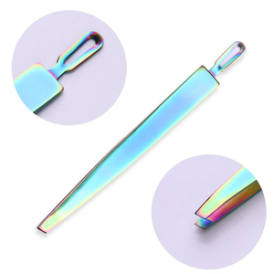 Prix de gros sur demande : Pinces à épiler sourcils pour filles en acier inoxydable à pointe inclinée, réutilisables, multicolores, avec peigne de beauté et logo personnalisé - Product Image 4