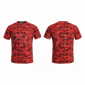 เสื้อยืดแขนสั้นพิมพ์ลายพรางแบบกำหนดเองประสิทธิภาพสูง คอกลมลำลอง ผ้าคอตตอนผสม เสื้อยืดแบรนด์เนมสั่งทำพิเศษ - Product Image 2