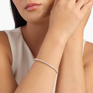 East-West Heart Shaped Diamond Tennis Bracelet in White Gold - Product Image 6