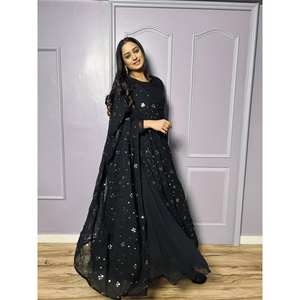 Magnifique robe Anarkali avec dupatta et pallu pour les soirées, rehaussez votre look de soirée - Product Image 1