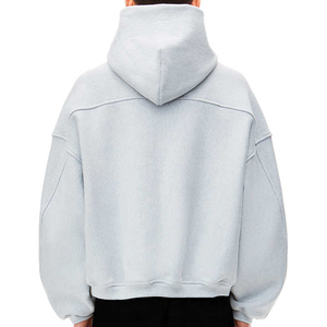 High Quality Cotton Blended boxy fit Hoodie for <b>Men</b> Heavy Hoodie <b>Pullover</b> Sweatshirt Custom Logo French Terry Blank Hoodies - Product Image 2