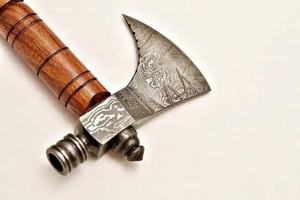 Hache de haute qualité avec logo personnalisé, tête en acier au carbone de 4 pouces, manche en bois, qualité industrielle, fabrication artisanale, abattage d'arbres, camping, chasse, OEM/ODM - Product Image 4