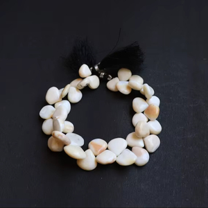 Natural White Opal Smooth Heart Shape Briolette 13 to 14 MM White Opal Beads 8.5 Inch Smooth Opal Heart Shape Beads for Jewelry - Product Image 1