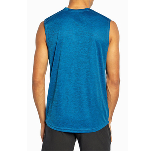 Débardeur sans manches bleu pour homme, col rond, séchage rapide, tricoté, couleur unie, décontracté, pour la gym - Product Image 2