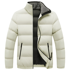 <b>Mens</b> Puffer Jacket Winter Casual Stand Collar Zipper <b>Sherpa</b> Lining Windproof Thick ODM Custom Premium Streetwear Outerwear - Product Image 1