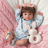 Poupées réalistes Babeside Fido de 17 pouces, poupées reborn pour filles, nouveau-né réaliste, cheveux bruns courts bouclés, corps en vinyle et tissu, vente en gros