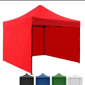 Carpa Plegable Tipo Pop-Up 3x3m Negra, Impermeable, de Polipropileno Tejido, con Paredes Laterales, Bolsa de Transporte, para Todas las Estaciones, Personalizable - Product Image 1