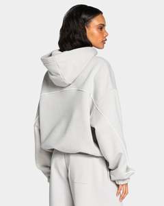 Sudadera con capucha de contraste para mujer, informal, oversize, de forro polar premium, suave, con ribetes, para mujer - Product Image 2