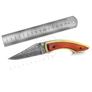 Wholesale Damascus Steel <b>Folding</b> Pocket Knife DD-FK-788 Handmade Rosewood Handle EDC Camping Hiking Outdoor Knife - Product Image 2