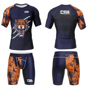 Conjunto de Rashguard Personalizado con Diseño Impreso Digitalmente para BJJ, MMA y Lucha Libre, Venta Directa de Fábrica, Traje de Compresión Transpirable para Hombre - Product Image 1